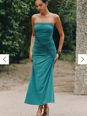 Anthropologie The Gabbie Strapless Ruched Tube Dress